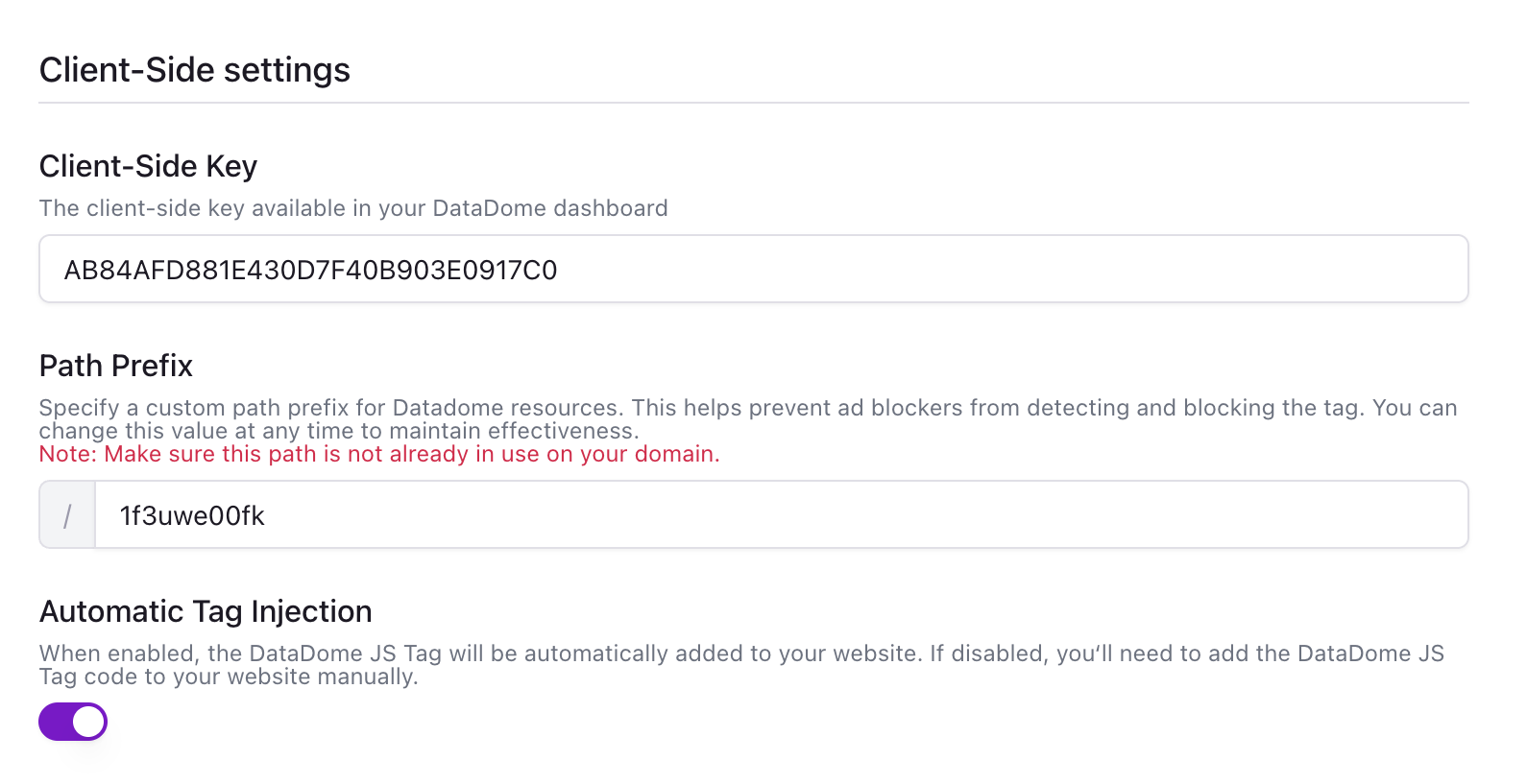 DataDome Component on Edgee (Client-side settings)